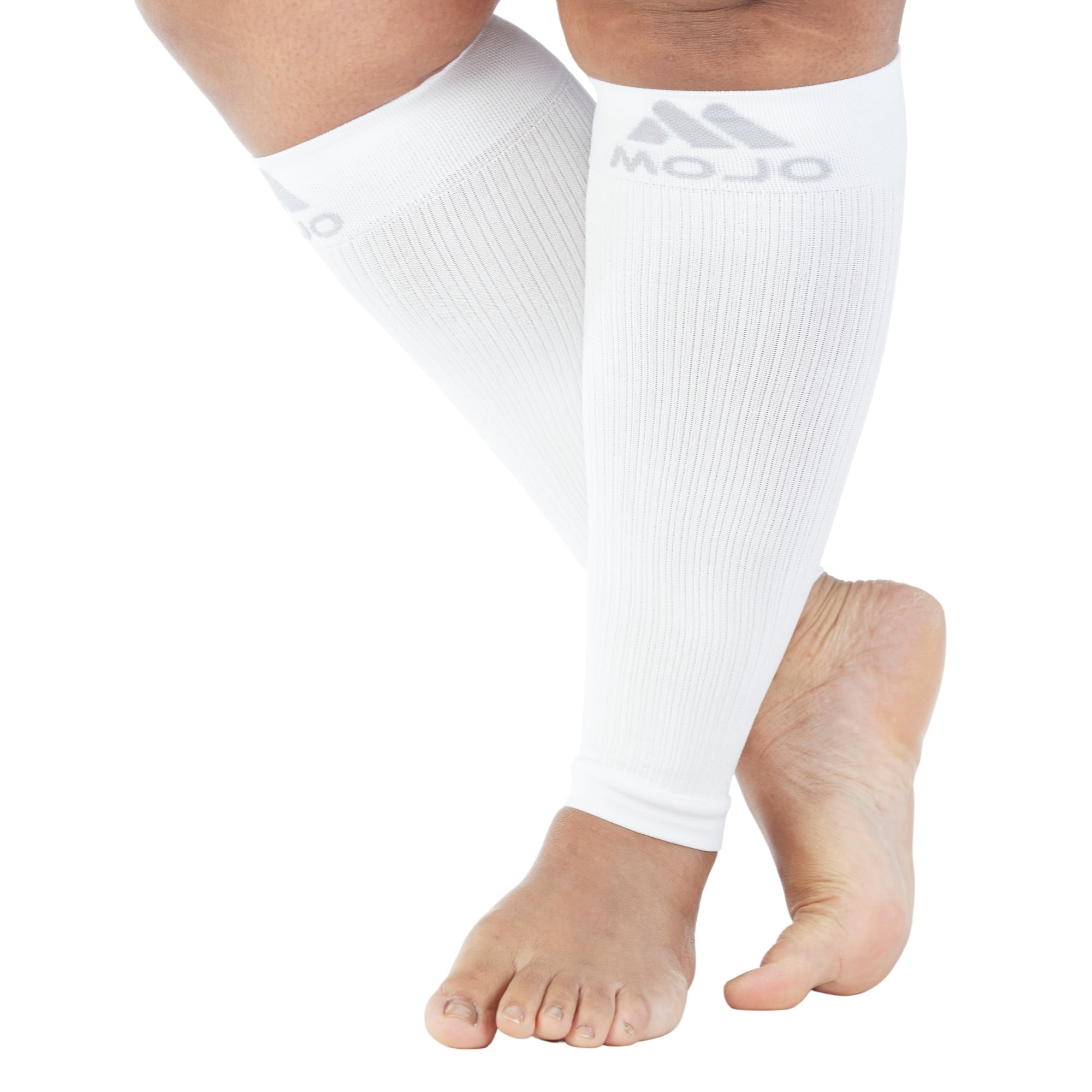 Extra Wide Unisex Compression Calf Sleeve 20-30mmHg for Edema - White,  4X-Large