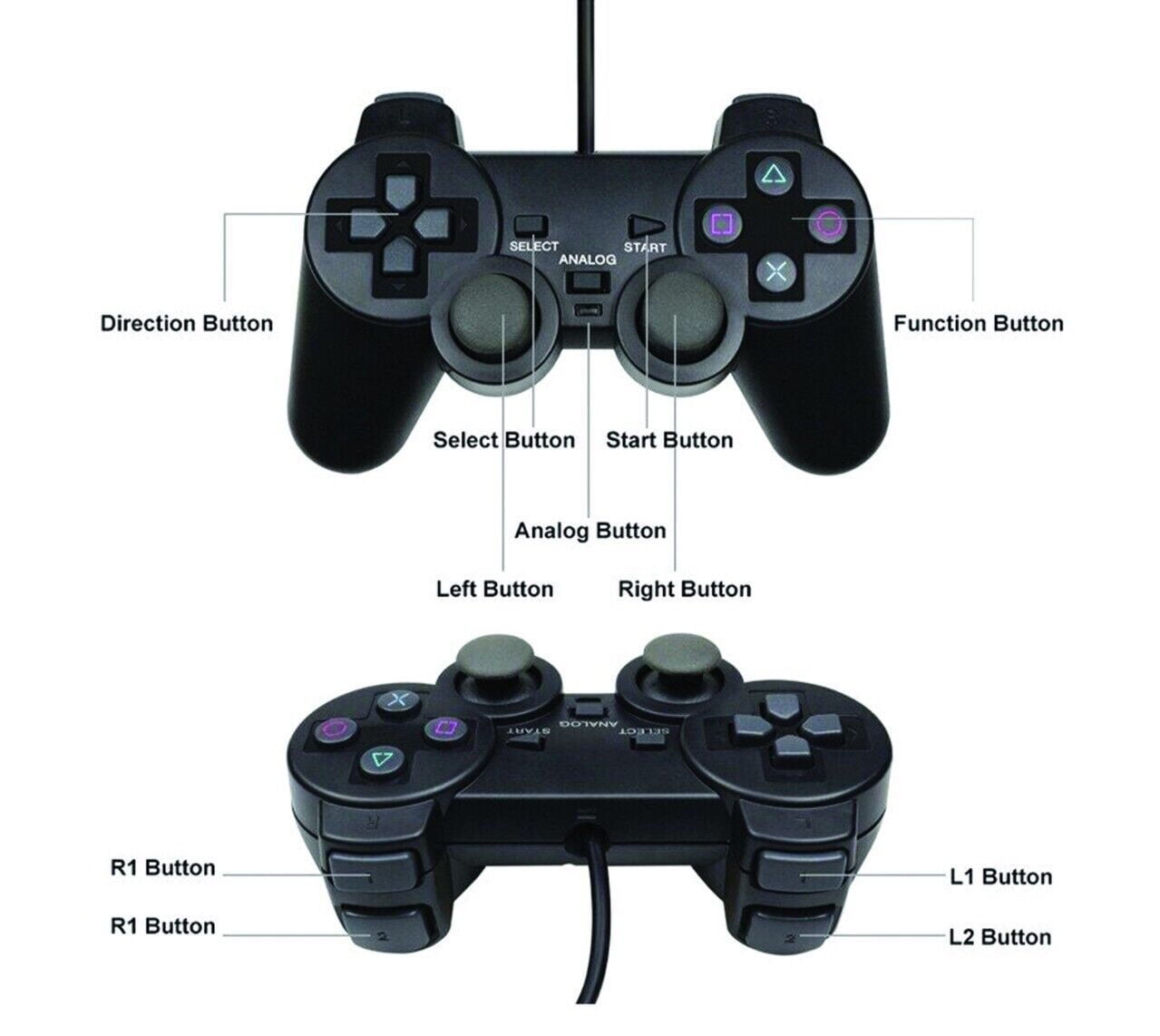 Wireless Vibrating Gamepad for Sony ps2 Gaming Controller for Playstation 2  Joystick for PC Joypad USB Game Controle
