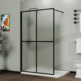 thumbnail image 3 of Walk-in Frost Glass Shower Screen Shower Door Aluminium 4-panel design 34"×72", 3 of 5