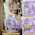 thumbnail image 5 of Butterfly and Dandelion Purple Pattern Round Tablecloth 60"x60", Wrinkle Resistant Wipeable Table Cover for Kitchen Dining Room Picnic Patio and Party, 5 of 6
