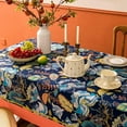 thumbnail image 5 of Outdoor Indoor Spill Proof Waterproof Tablecloth, Vintage Floral Design Patio Fabric Table Cover, Home Décor Wrinkle Free Table Cloths for Dinner/BBQs(60x102 inch Rectangle/Oblong), 5 of 6