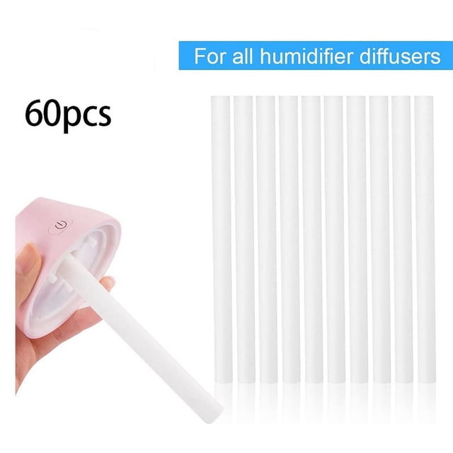 60 Piezas de Filtros de Hisopo de AlgodóN Varillas de Repuesto Mechas de Repuesto para Humidificadores PortáTiles con AlimentacióN USB Fabricante de Aromas