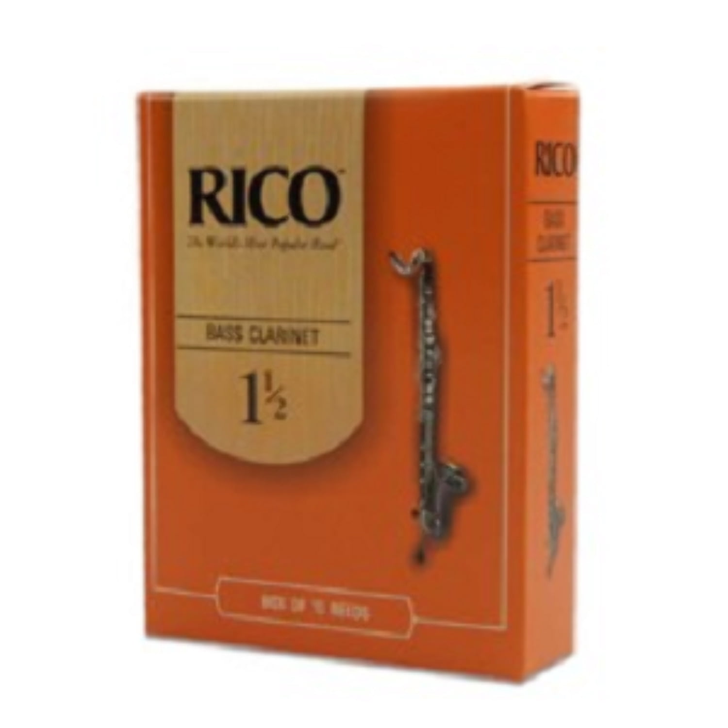 Rico by D'Addario Bass Clarinet Reeds, Strength 2.5, 10 Pack