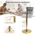 thumbnail image 5 of S-HOME Set of 2 Adjustable Velvet Bar Stools with Back and Arm, Swivel Chairs with Gold Metal Legs for Modern Homes, 5 of 11