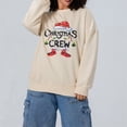 thumbnail image 2 of Sudadera navideña de manga larga con cuello redondo y estampado de gorro de Papá Noel para mujer, 2 of 4