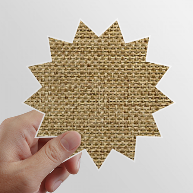 Tawny arpillera tejer patrón de ropa fresca de ilustración Calcomanías solares de vinilo