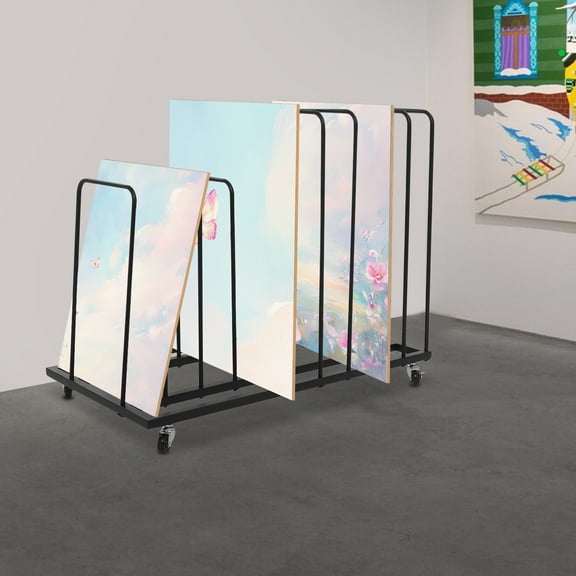 Art Storage Rack with Wheels, Art Drying Rack, Rolling Art Painting Display Rack for Studios, Galleries, Art Exhibitions, Art Museums, Offices