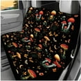 thumbnail image 3 of KUIFORTI Vintage Mushroom Auto Seat Covers Full Set Set 14 Pcs with Auto Center Console Armrest Pad Steering Wheel Cover Seat Belt Pads Car Headrest Protectors for Most Cars, 3 of 7