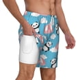 thumbnail image 3 of Goofa Panda Flying in the Sky Printed Men's Swim Trunks Board Shorts Quick Dry Mens Swimming Trunks with Compression Liner,Breathable Fit Hawaii Beach Shorts-Large, 3 of 9