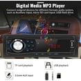 Podofo Universal 12V Single 1 DIN In Dash Car Stereo Radio with Bluetooth Digital Audio Music MP3 Player FM Receiver TF/AUX/USB Phone Charging Remote
