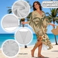 thumbnail image 6 of SEANATIVE Women Plus Size Kaftan Dress Loose Caftan Beach Cover Up Maxi Dress Swimsuit Coverup Soft Breathable Bathing Suit Coverups for Beach Vacation, Hawaii Palm Tree Hibiscus Flower Beige, 6 of 7