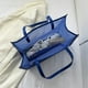 thumbnail image 2 of Bolso de playa para mujer, 2 uds., Bolso de mano de malla, Bolso de mano de PU para niñas, Bolso de compras (azul), 2 of 6