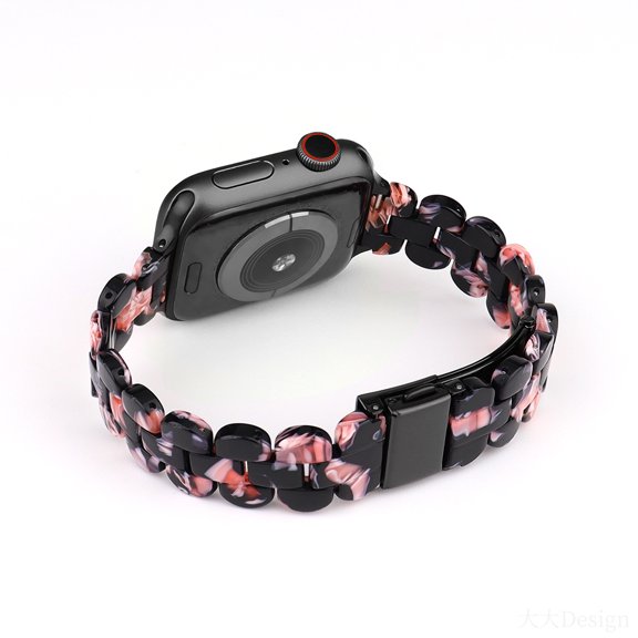 XiHAMA Light Resin Strap Compatible with Apple Watch Band for Women 38/40/41/42/44/45/46/49mm, Fashion and Durable Strap with Stainless Steel Buckle for iWatch Series 10/9/8/7/6/5/4/3/2/1/SE/Ultra