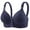Navy, variant on Women's Solid Color Lace Pattern Front Buckle Non Underwire Tank Top Bra Scrappy Bra