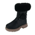 thumbnail image 4 of CYRBOKO Girls Riding Boots with Fleece, Side-zip Non-Slip Thermal Winter Mid Calf Booties Black Size 9.5 (Little Kids), 4 of 9