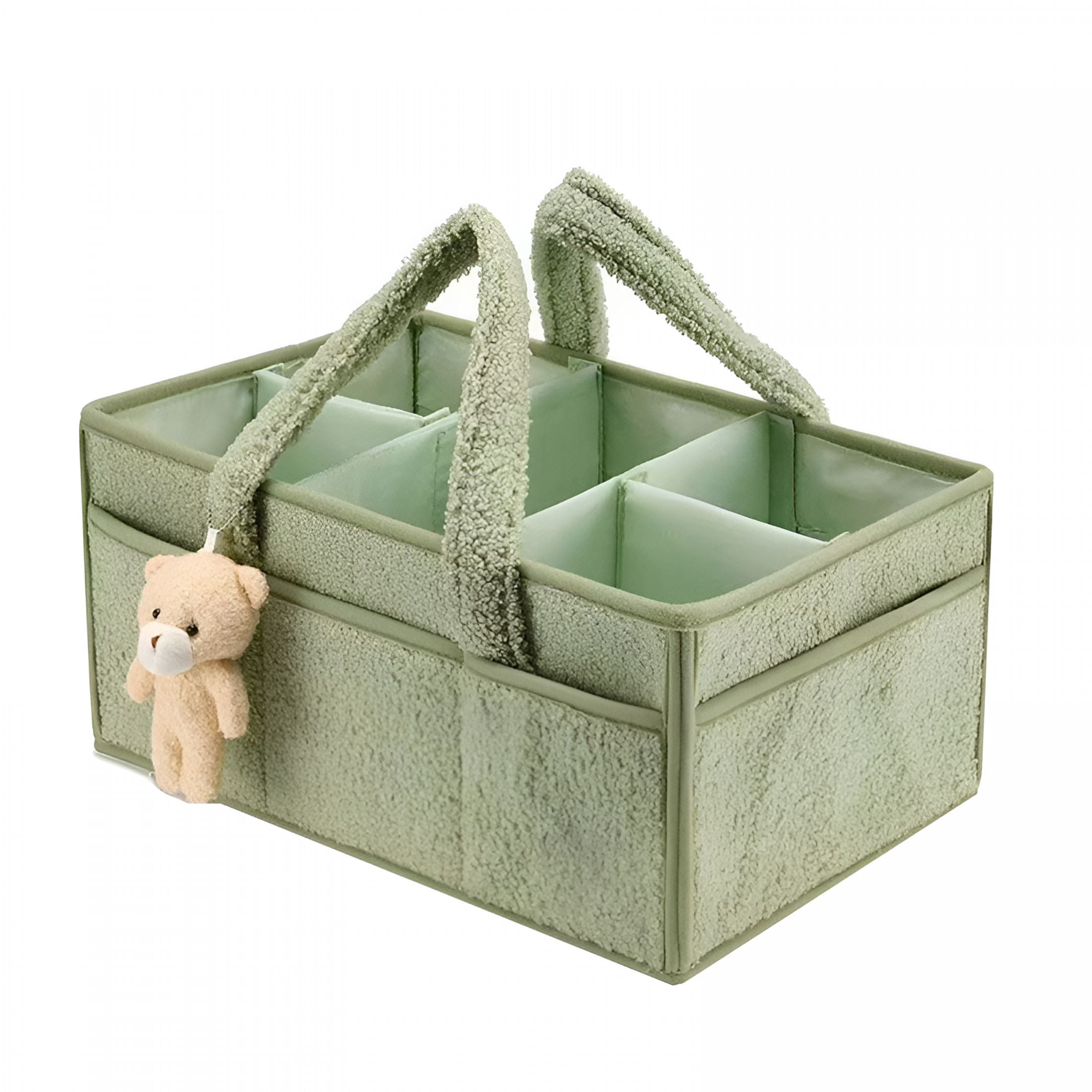 LAMIRO Diaper Caddy Organizer with Handle,Portable Diaper Storage Basket Bin for Wipes,Shower Gift Basket for Woman Man,Car Caddy Organizer,Pink
