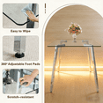 thumbnail image 4 of StnTalk 51" Glass Dining Table Set for 4, Modern Rectangle Dining Table with 4 Black PU Leather Chairs, Tempered Glass Table Top with Silver Metal Legs for Dining Room, Kitchen & Apartment, 4 of 7
