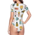 thumbnail image 4 of The Xecao Colorful Insects Women's Crew Neck Body Suit, a short-sleeved bodysuit and basic swimsuit, both comfort and style for dating and daily life, 4 of 9