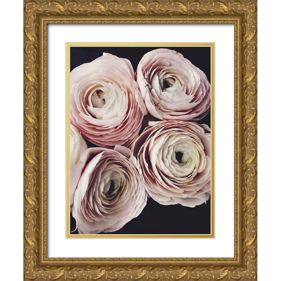 Kiss, Beatrice 15x18 Gold Ornate Wood Framed with Double Matting Museum Art Print Titled - Rose Blooms