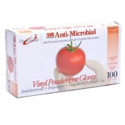 Anti-Microbial Vinyl PF Glove Size: Medium Qty: 100 per Box