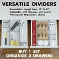 thumbnail image 5 of SpaceAid Bamboo Kitchen Organizer Drawer Dividers, Expandable(17-22 in), 17"L x 0.6"W x 2.6"H, Grey, 5 of 5