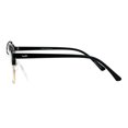 thumbnail image 3 of Mens Retro Hipster Half Horn Rim Clear Lens Eyeglasses Black Gold, 3 of 4