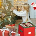 thumbnail image 3 of PayUSD Christmas Ornament Storage Box with Dual Zipper Closure Box Contributes Slots for 64 Holiday Ornaments 3-Inch, Xmas Decorations Accessories, Red, 3 of 8