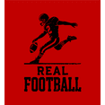 thumbnail image 2 of "Real Football" Sports Back to School Adult Red Crew Neck Short Sleeve Tee-Medium, 2 of 5