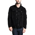 thumbnail image 4 of Victorious Men's Classic Distressed Denim Trucker Jean Jacket DK100 - Jet Black - 4X-Large, 4 of 6