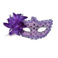thumbnail image 1 of Máscara de mascarada de encaje morado con decoración floral de PVC, 1 of 1