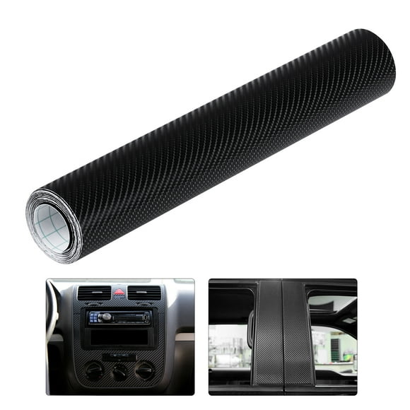4D Carbon Fiber Wrap Roll Black Car Vinyl Sticker 1Set 11.8x118In