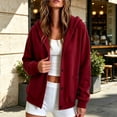thumbnail image 2 of Button up Hoodie for Women, Soft Fleece Hooded Sweatshirt Jackets, Casual Solid Color Long Sleeve Hoodies with Pockets, Xxl, 2 of 5