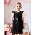 thumbnail image 5 of Arshiner Girls Toddler Dress Summer Ruffle Sleeve Mesh A Line Formal Party Tulle Dresses with Pockets, 5 of 7