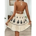thumbnail image 4 of Women's Embroidered Deep V-Neck Halter Backless Dress, 4 of 4