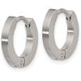 thumbnail image 2 of Chisel Stainless Steel Brushed and Polished 2mm Hinged Hoop Earrings - 13mm, 2 of 6