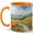 Orange, variant on Tuscan Poppy Field 11oz Ceramic Mug, Red Flower Countryside Art