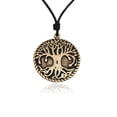 thumbnail image 1 of Celtic Tree of Life Handmade Brass Charm Necklace Pendant Jewelry With Cotton Cord, 1 of 1