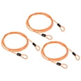 thumbnail image 1 of Unique Bargains Security Cable 2.5mm x 1.5m/5ft Coated Luggage Lock Wire Rope with Double Loop, Clear Orange, 3 Pack, 1 of 5
