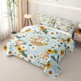 thumbnail image 3 of Erosebridal Cute Capybara Twin Quilt Set For Capybara Lovers,Kawaii Daisy Rustic Flower Twin Coverlet Set,2-Piece, 3 of 7