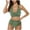 Olive Green, variant on ZQUUVOU 2 Piece Swimsuit for Women High Waist Scoop Neck Halter Solid Color Modest Bikini Set Beach Pool Swimwear Olive Green