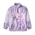 thumbnail image 4 of Uorisanigo Quarter Zip Pullover Sweatshirts Long Sleeve Zipper Sweatshirt Loose Lavender Axolotl Purple Athletic Pullover Tops Half Zip Mock Neck Hoodies Jackets Casual Clothing, 4 of 7