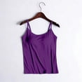thumbnail image 6 of CFMIURAN Women's Spaghetti Strap Tank Tops with Built-in Bra Adjustable Straps Twist Front Cropped Slim Fit Summer Casual Solid Color Sleeveless Camis Blouses(Purple, XL), 6 of 6