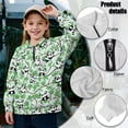 thumbnail image 6 of Uorisanigo Quarter Zip Pullover Sweatshirts for Girls, Oversized Leaf Panda Long Sleeve Lapel Zipper Sweatshirt, Soft Workout Shirts Athletic Tops for Vacation Shopping Exercise Wear, 6 of 7