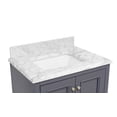 thumbnail image 4 of Nantucket 30" Bathroom Vanity with Marine Gray Cabinet and Carrara Marble Top, 4 of 6