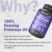 Naturalis Evening Primrose Oil (1300mg) with Naturally Occurring GLA(Gamma-Linolenic Acid)| 100% Natural from New Zealand | Cold Pressed | 120 Softgels
