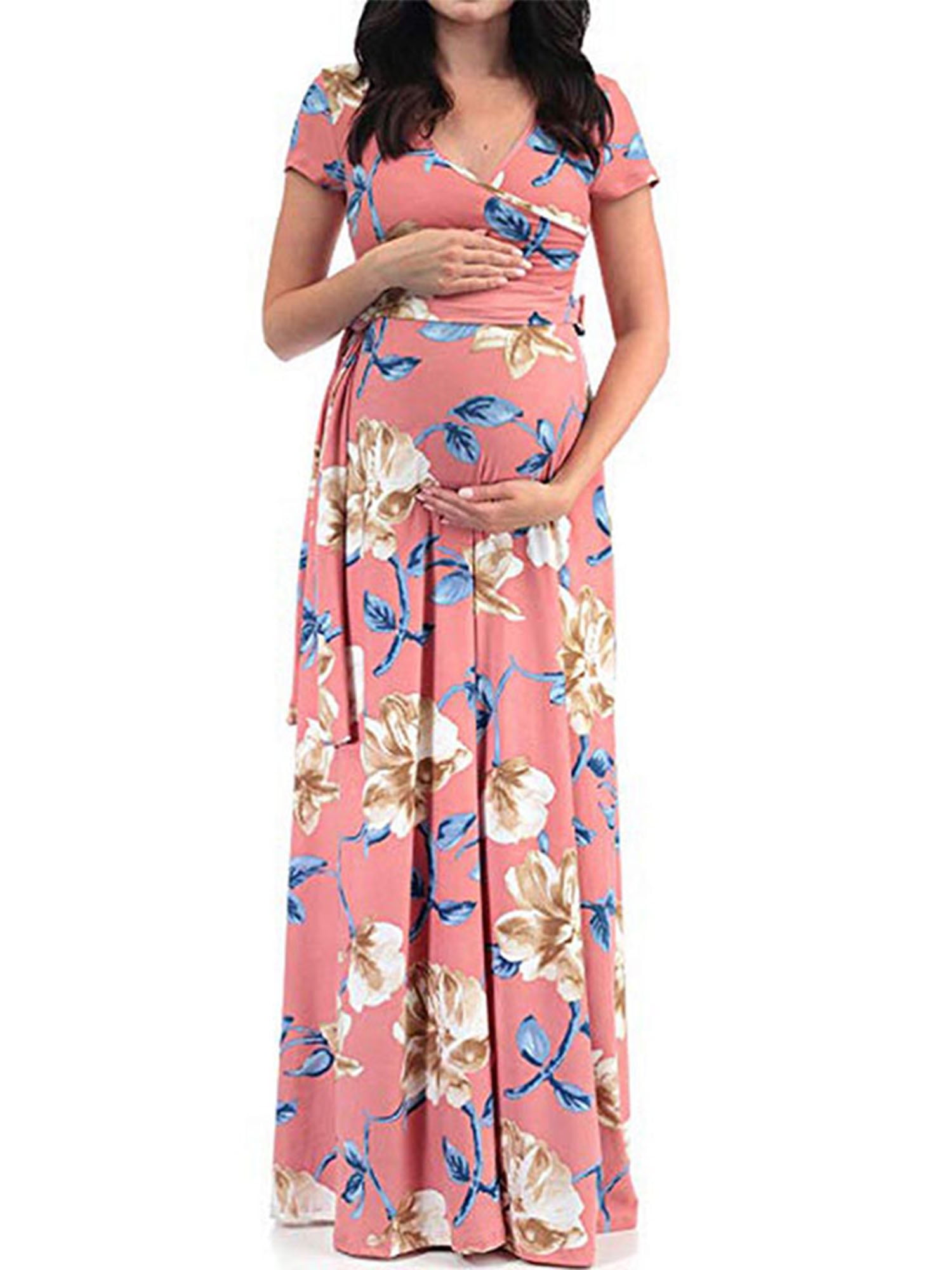 Women's Mercerized Cotton Maternity Gown Dress Photography White Sexy  V-neck Tailing Pregnant Long Dress Black Maternity Clothes