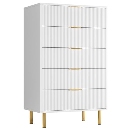 Homhougo Wood Dresser Cabinet Modern Storage Cabinet with Solid Wood Handles and Makeup Mirror Wood Dresser for Living Room/Bedroom/Closet/Hallway