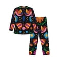 thumbnail image 2 of Bingfone Men'S Pajama Set 2 Piece Loungewear Pjs, Long Sleeve With Pajama Pants-Colorful Floral2, 2 of 9