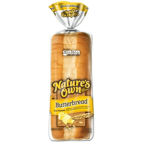 2 Pack Nature's Own Butterbread Sliced White Bread Loaf, 20 oz, Shelf-Stable