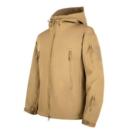 

Tao Men s Special Ops Military Tactical Rain Jackets Winter Warm Fleece Softshell Hooded Raincoat Snowboard KhakiM